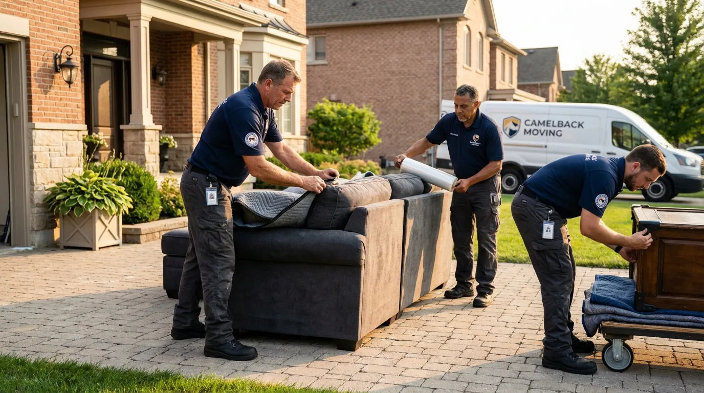 Large estate moving crew wrapping furniture in Beaver, OK