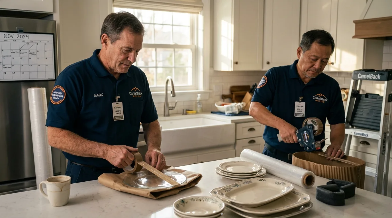 Professional crew packing kitchen dishware in Beaver, OK